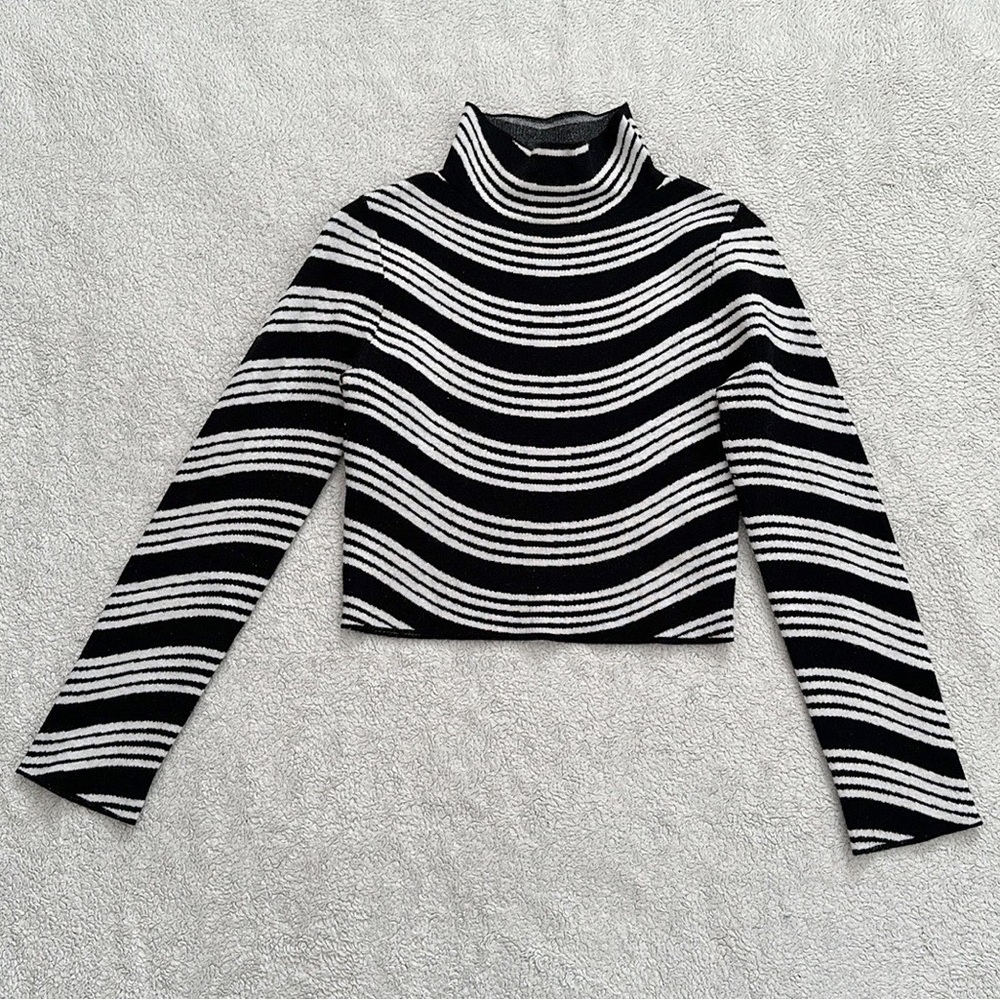 Verge Girl | Striped Mock Neck Sweater